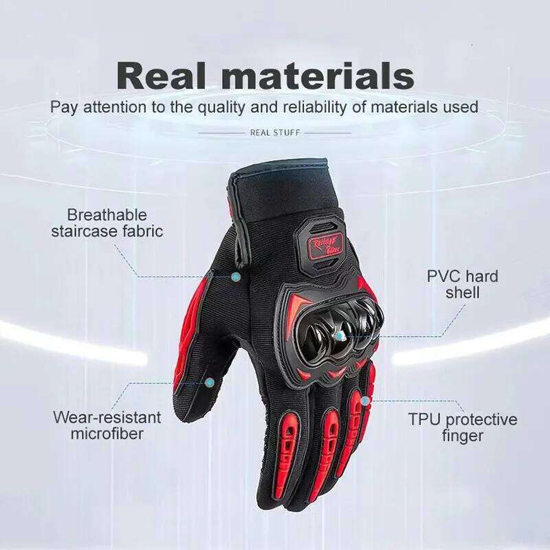 Motorcycle Black Racing Genuine Leather Motorbike Road Riding Team Glove Men Summer Winter Cycling Gloves XJ260202