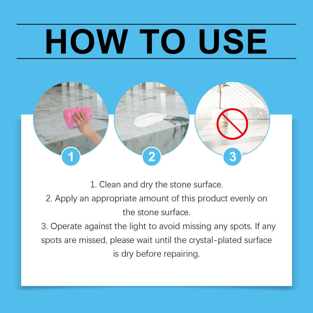 Jaysuing Stone Crystal Coating Agent Kitchen Quartz Tile Countertop Scratch Repair Cleaner Stain Brightener S260202