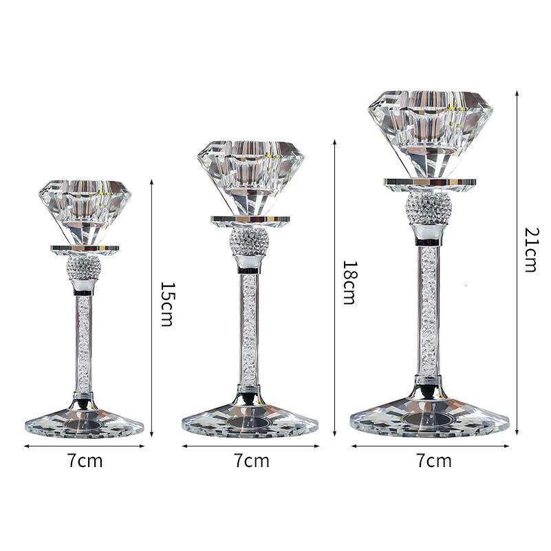 Home Decoration, Crystal Glass Centerpieces for Tables, Candle Holder, Candlelight Dinner Wedding Props Y260131