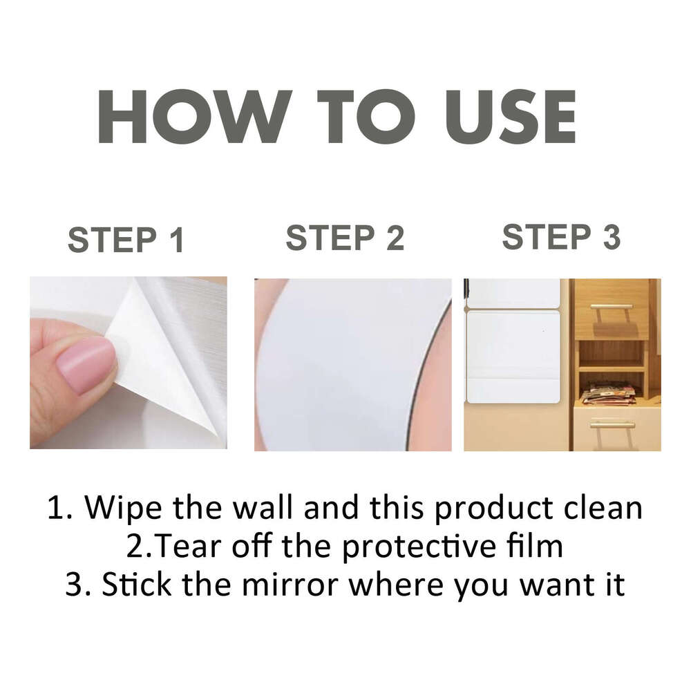 EELHOE Anti-Fall Bedroom Splicing Self-Adhesive Wall Sticker 3D No-Drill Full-Length Mirror S260202