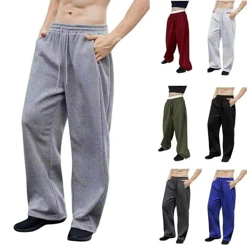 Men's Pants Y2k Harajuku Wide Leg Sweatpants Women Streetwear Baggy Oversize Gray Sports High Waist Drawstring Casual Joggers Trousers