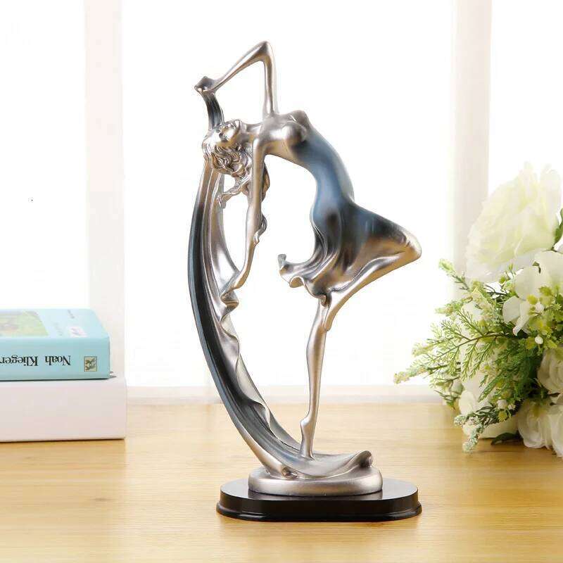 European Beautiful Dancing Decoration Resin Elegant Girl Craft Ornament Living Room Fashion Figure Sculpture Y260202