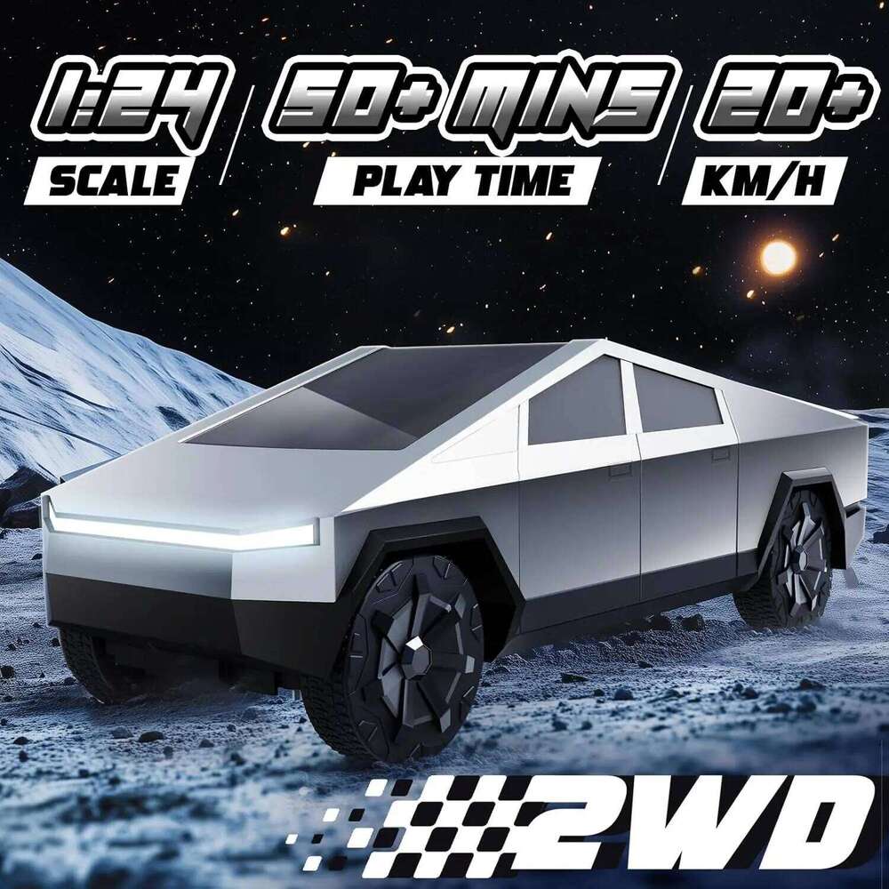 1:24 Pickup Remote Control 4WD Off-Road Truck Toy - 27Mhz GHz Wireless RC Car with LED Lights Birthday Gift for Boys Kids Y260131