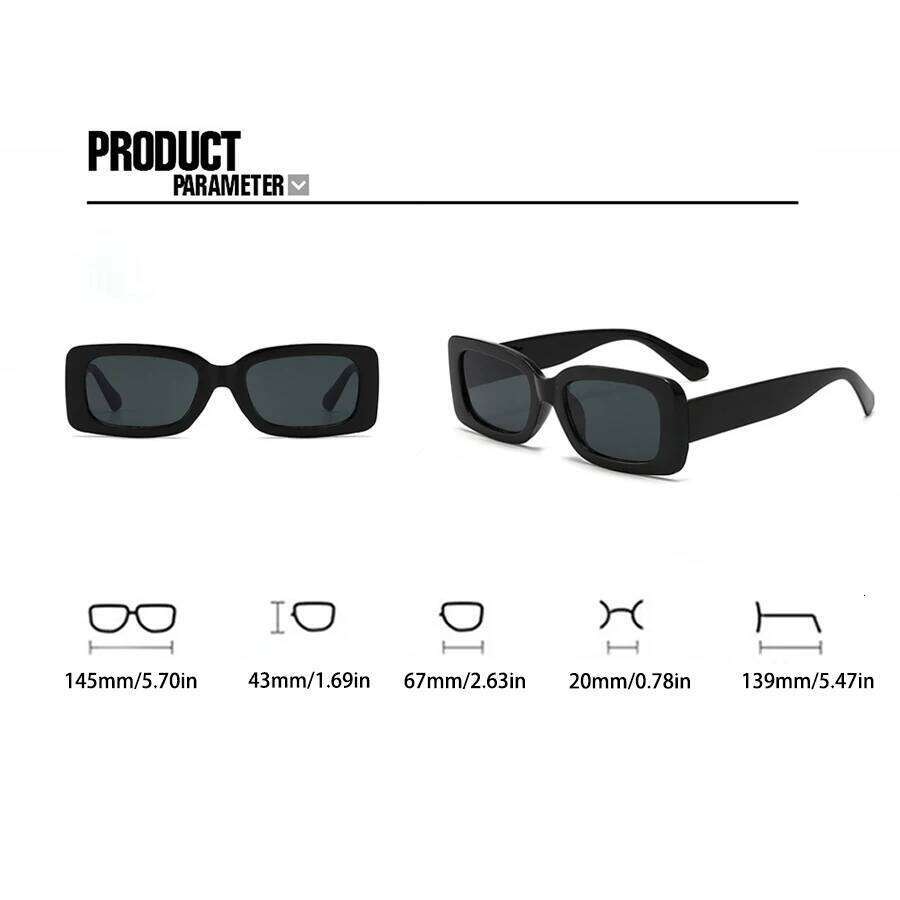 Cool Square Frame SunGlasses, Simple Black Fashion Glasses For Men Women Daily Outdoor Party Decors, Ideal choice for Gifts H260202