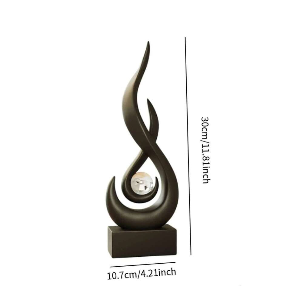 Resin Abstract Fire Statue Modern Art Sculpture Desk Ornament Vintage Study Office Home Interior Arrange Decorative Figurines Y260202