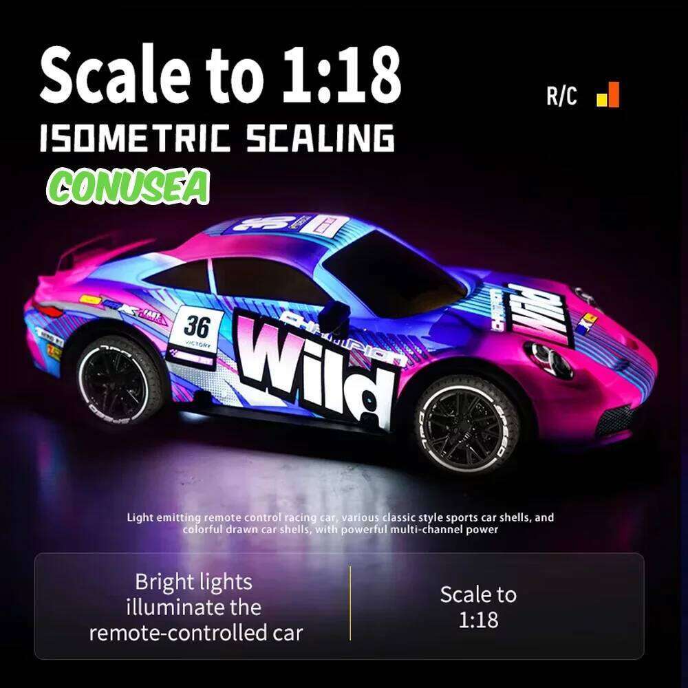 Rc Drift Car Luminous Toy 27Hz 1/18 Simulation Buggy Remote Control Racing Race Electric Vehicle Model Cars Boys Toys Y260131