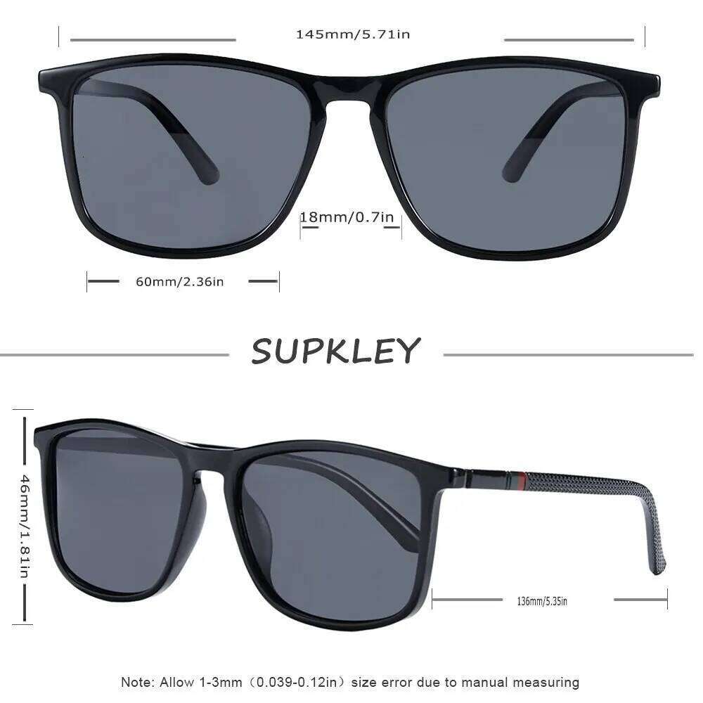 SUPKLEY Sports Sunglasses for Men Polarized Comfortable Wear Square Sun Glasses Male Light Weight Eyewear Accessory with Origina H260202
