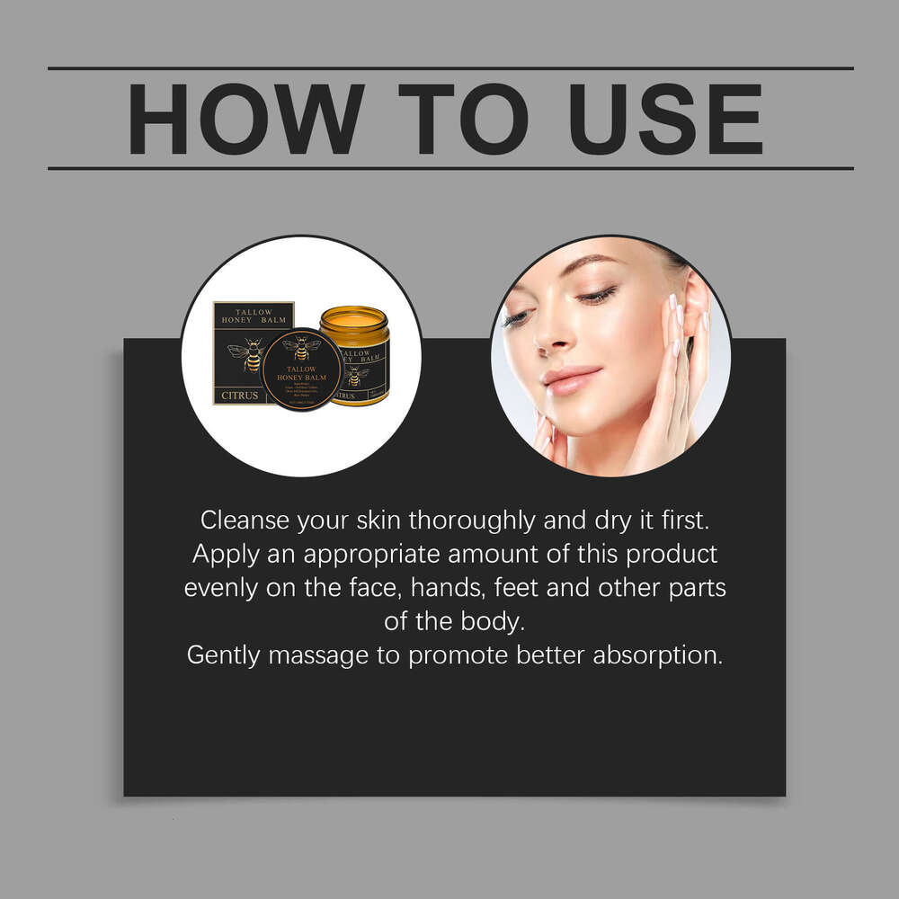 AMZ Honey Beef Fat Nourishing Facial Daily Gentle Care Skin Hydrating Citrus Flavor Moisturizing Cream S260131