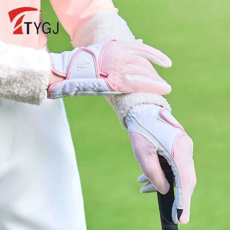 TTYGJ Winter 1 Pair Golf Women Warm Fleece Sports Golfs Gloves Soft Windproof Mittens Training Handcover Can Touch Screen XJ260202