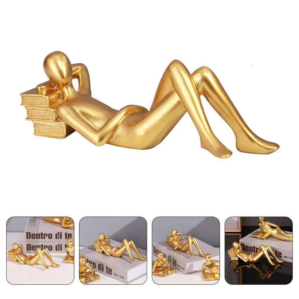 1pc Abstract Reader Sculpture Resin Modern Home Decor For Living Room Office Shelf Countertop Desktop Decoration Statue Ornament Y260202