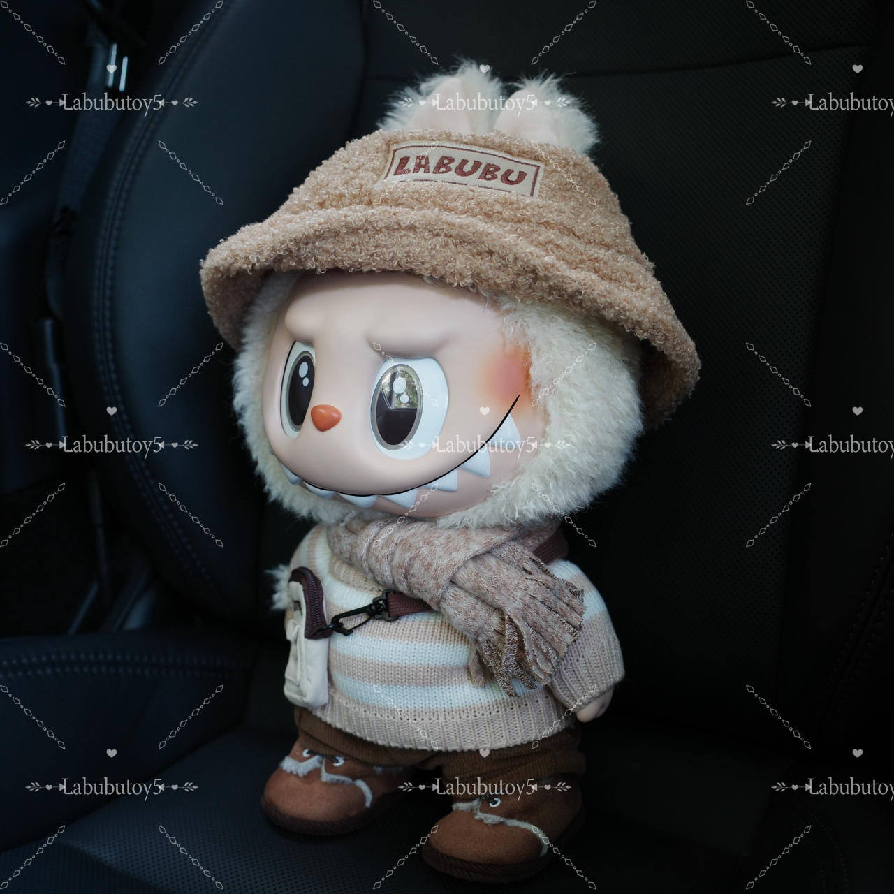 High Quality The MONSTERS 38 CM Big Labubu Doll DRESS BE LATTE Vinyl Plush Doll Action Figure Overalls Stuffed Toys Children Gifts yizhixing