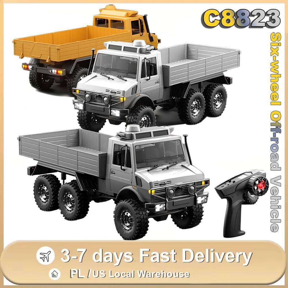 C8823 1/18 RC Car 6WD Off-road Remote Control Vehicle Transport Rescue Truck 2.4G High Speed Climbing Crawler Model Toys for kid Y260131