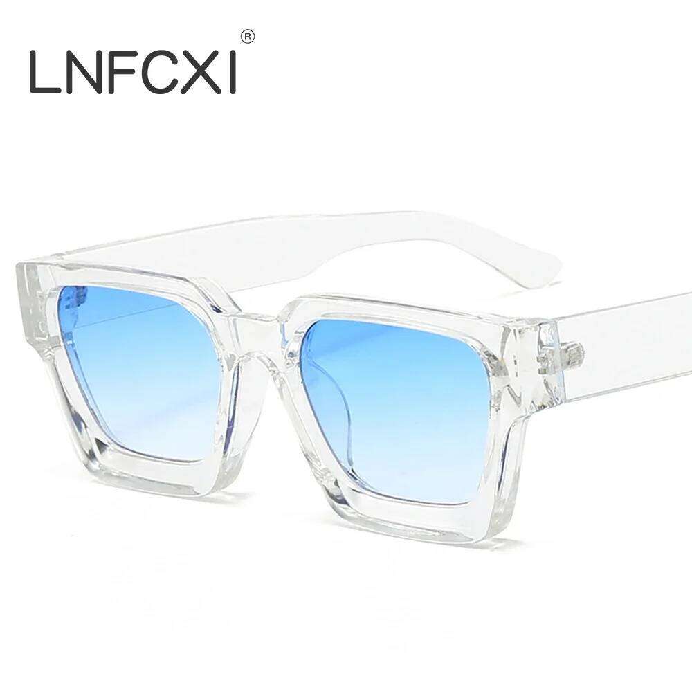 JNPCXI Fashion Square Women Luxury Sunglasses Retro Gradient Blue Designer Men Trending Sun Glasses Shades UV400 H260202