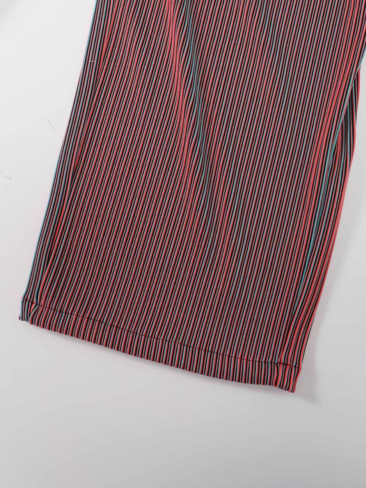 Stylish Mens Loose Straight Bottoms Spring Fall Fashion Solid Color Ribbed Pants For Men Daily Leisure Drawstring Trousers