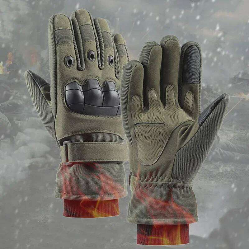 Winter Cold-proof Full Finger Touchscreen Breathable Waterproof Military Black Motorcycle Racing Gloves for Outdoor Motocross XJ260202
