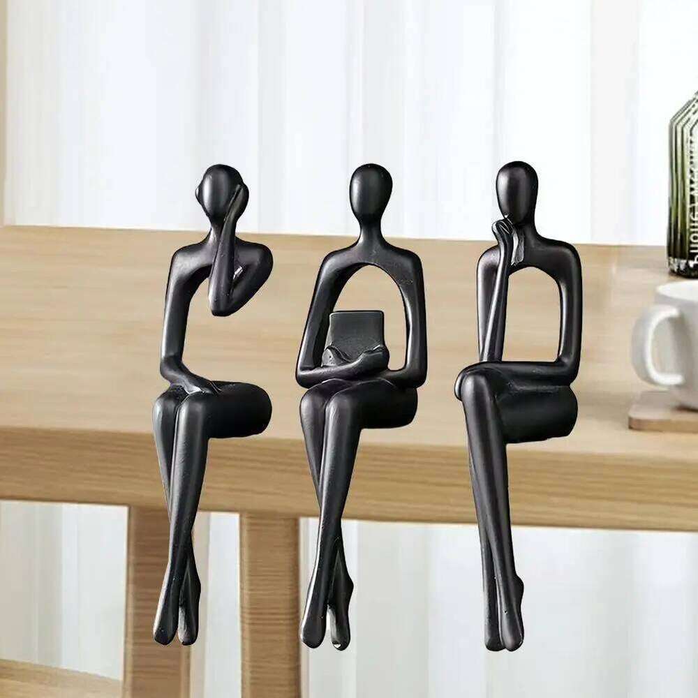 Desktop Character Ornaments High Quality Resin Abstract Thinker Sculpture Nordic Style Modern Home Office Decor Y260202
