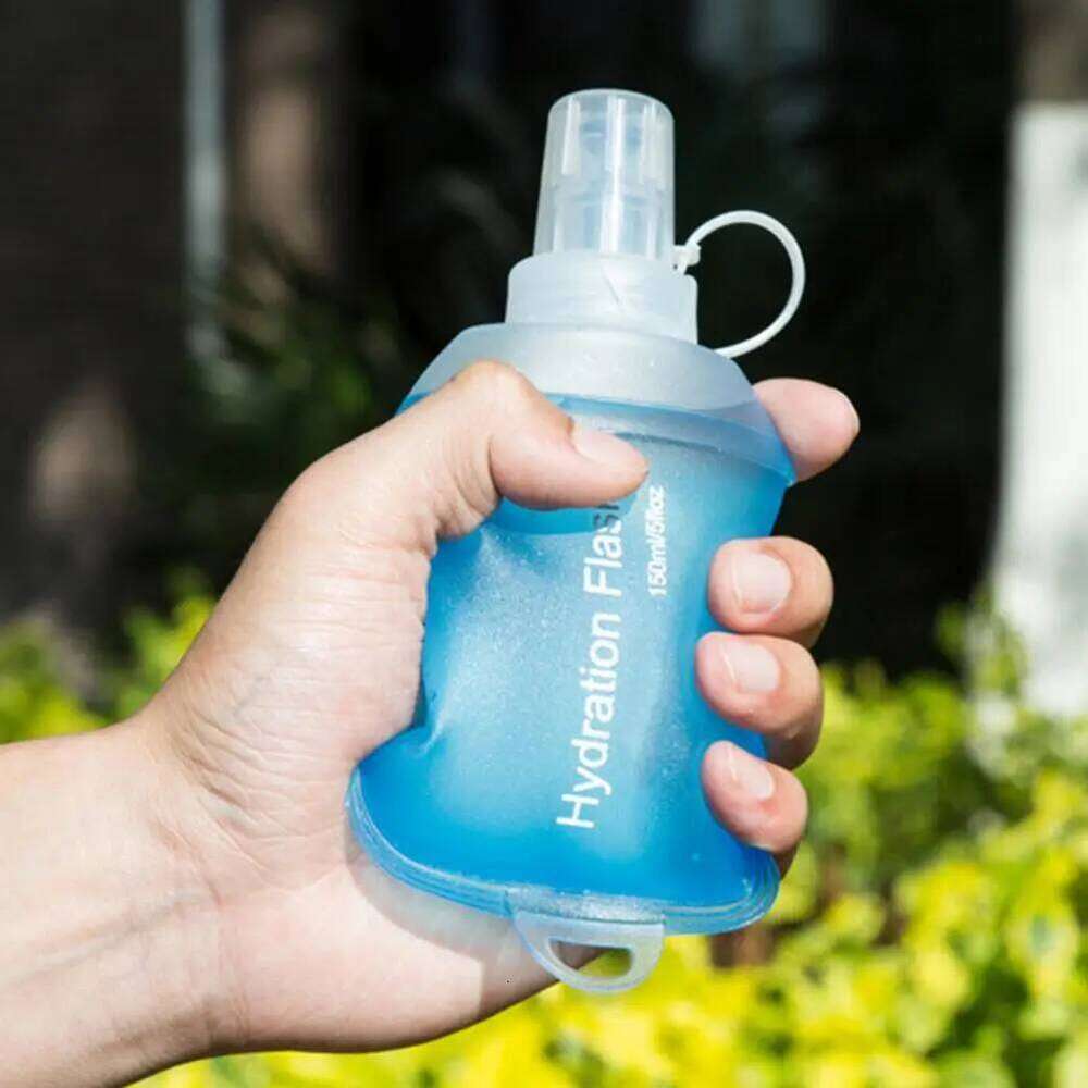 150/250/500ml Folding TPU Flask Food Grade BPA Free Collapsible Water Outdoor Sports Hydration Bottle Z260202