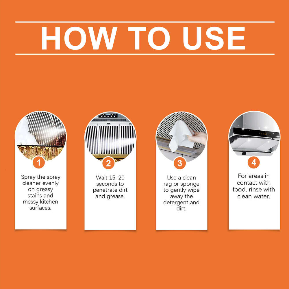 Jakehoe Grease Kitchen Range Hood Stove Oil Cleaner Multi-effect Stain Remover Cleaning Agent S260202