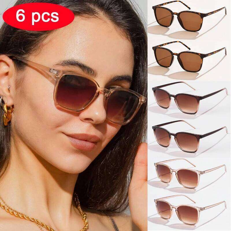 6pcs/4pcs/3pcs Square Small Sunglasses Women Rectangle Frame Purple Colorful Sun Glasses Female Y2K Retro Gradient Shades UV400 H260202