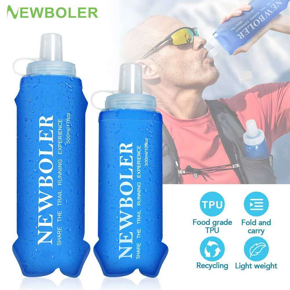 NEWBOLER 300/500ML TPU Folding Soft Outdoor Sport Bag Collapsible Water Bottle Running Camping Z260202