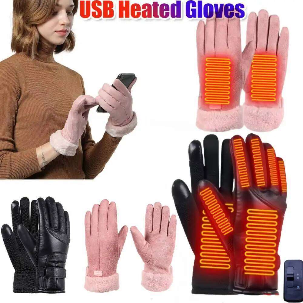 USB Electric Heated Outdoor Thermal Hand warmer Winter Ski Gloves Motorcycle heated gloves Waterproof Touch Screen XJ260202