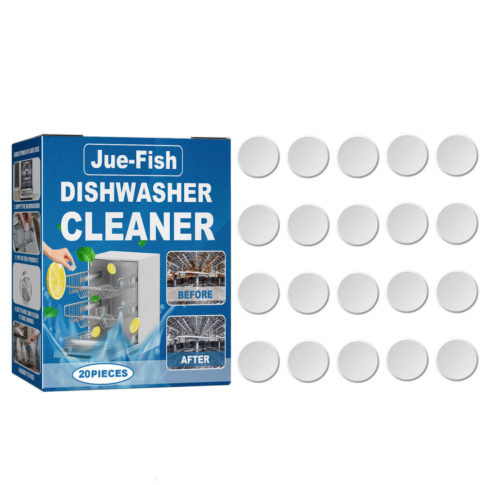 Jue-Fish Dishwasher Cleaning for Built-in Drawer Dishwashers, Special Stain and Grease Remover Tablets S260202