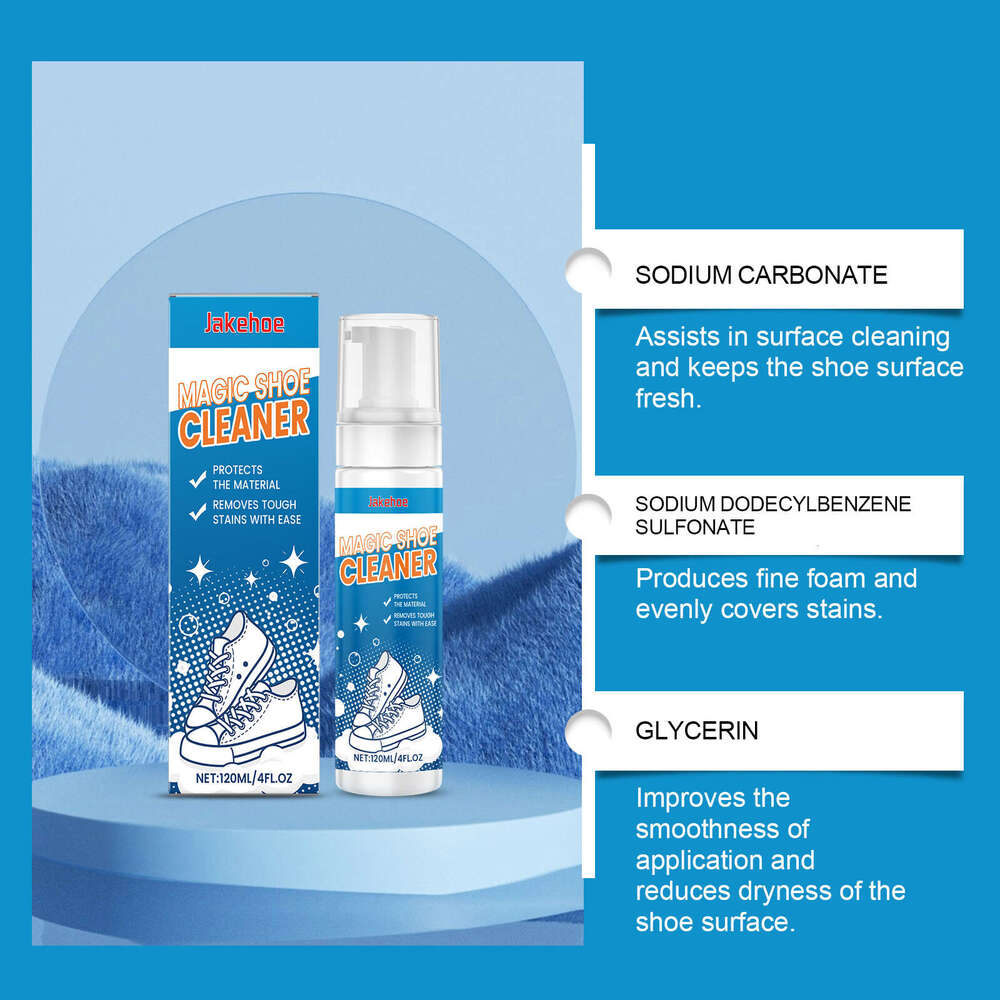 JAKEHOE Cleaner White Shoe Dry Anti-Yellowing Anti-Stain Anti-Oxidation Surface Portable Cleaning Agent S260202