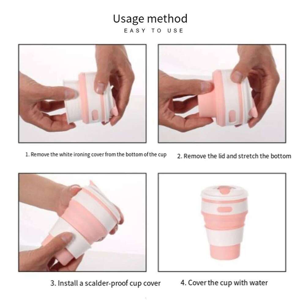 DW-Gray Silicone Travel Cup-Camping Foldable Water Cup, Adult Drinking Cup with Z260202