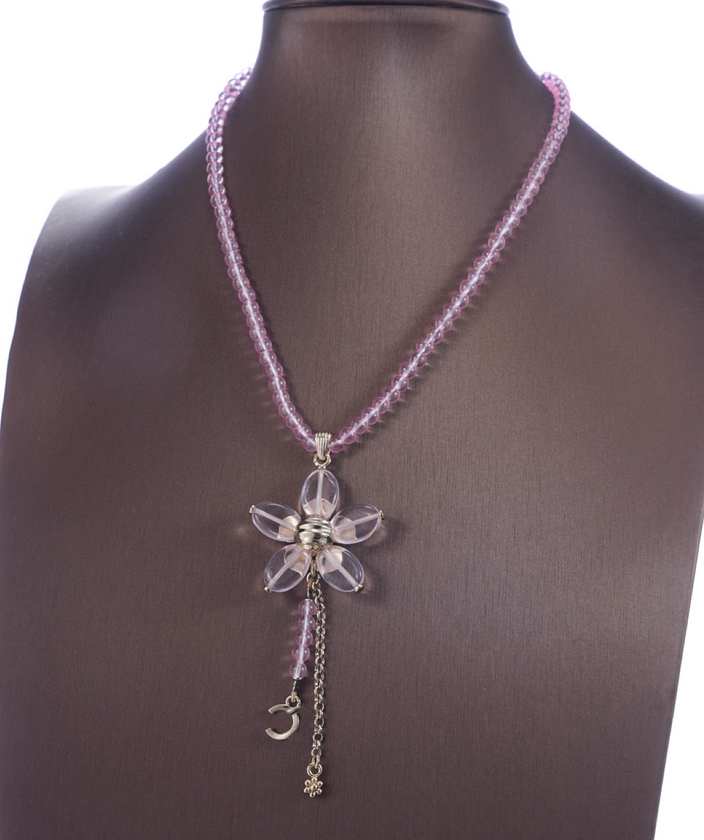 2026 Luxury quality charm pendant necklace with crystal beads flower shape pendant necklace in 18k gold plated PS6394B