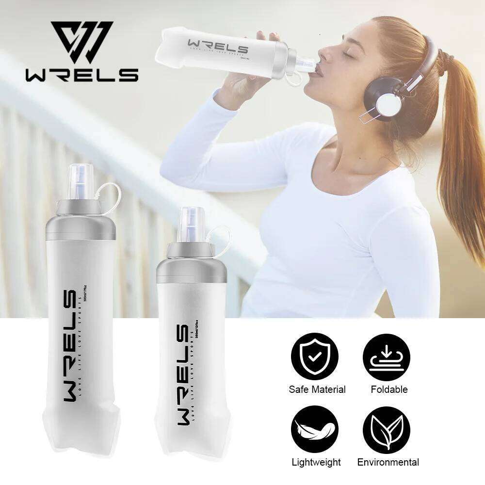 WRELS TPU Folding Soft Flask BPA-Free Collapsible for Hydration Vest Pack Running Hiking Water Bottle Z260202
