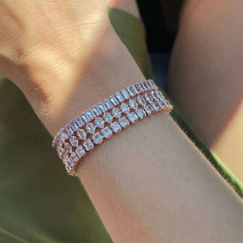 Fashionable Zircon Tennis Bracelets for Women Dazzling Various Shape Crystal Chain on Hand Trend Sexy Party Accessories Jewelry H260202