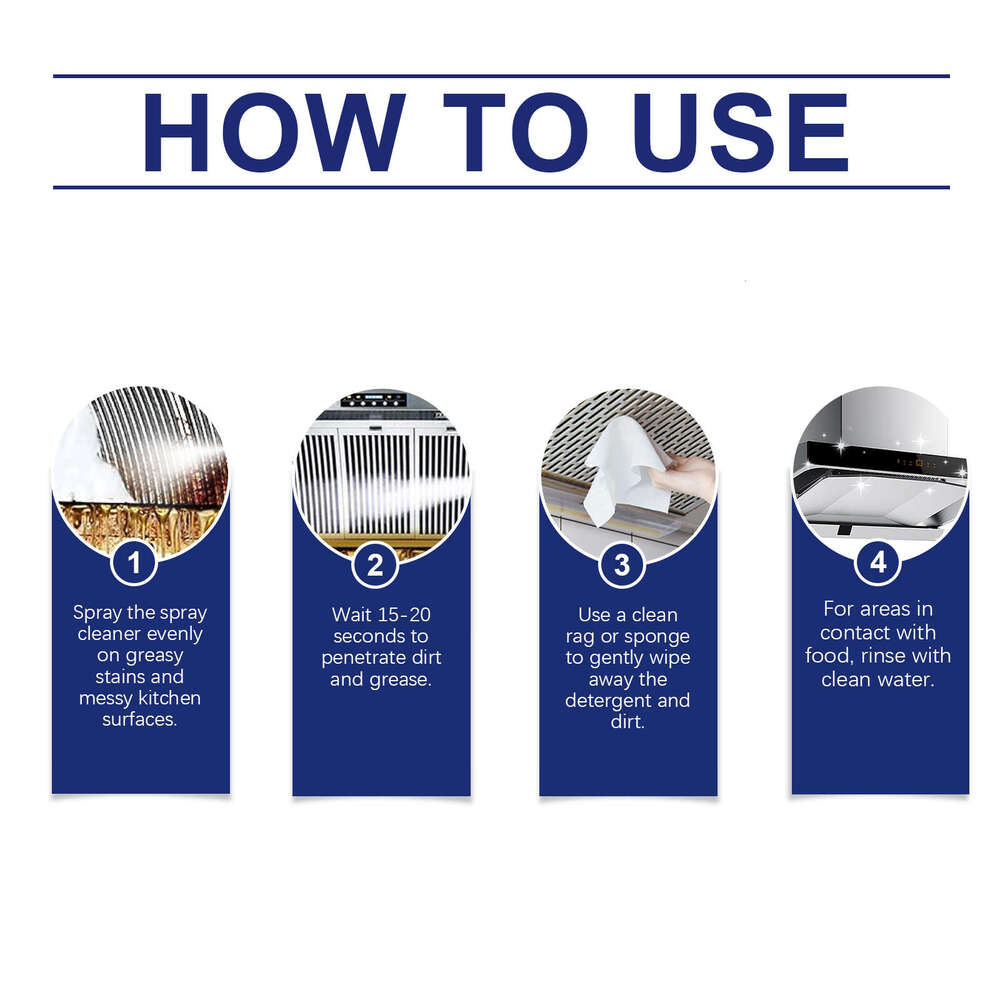 Deep Cleaning Spray Kitchen Stove Range Hood Oil Stain Remover Cleaner S260202
