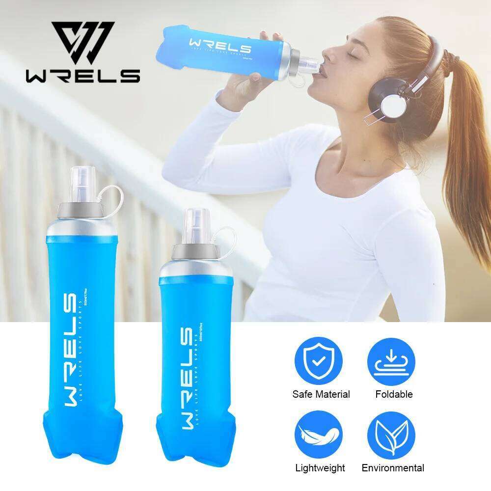 WRELS Soft Flask Folding Collapsible Bottle TPU BPA-Free for Running Hydration Bottles Water Bag Sports Flasks Z260202