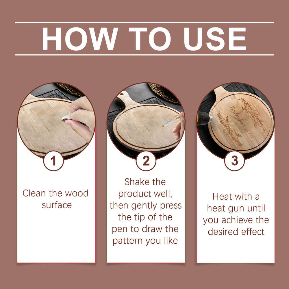 Woodworking Wood Branding Marker Children's Handicraft Design Burning Pyrography Pen S260202