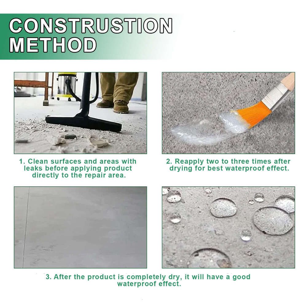 Leak-Proof Sealant Waterproofing for Balconies, Roofs, Kitchen, Bathroom, No-Need-to-Hit-Tile Waterproof Coating S260202