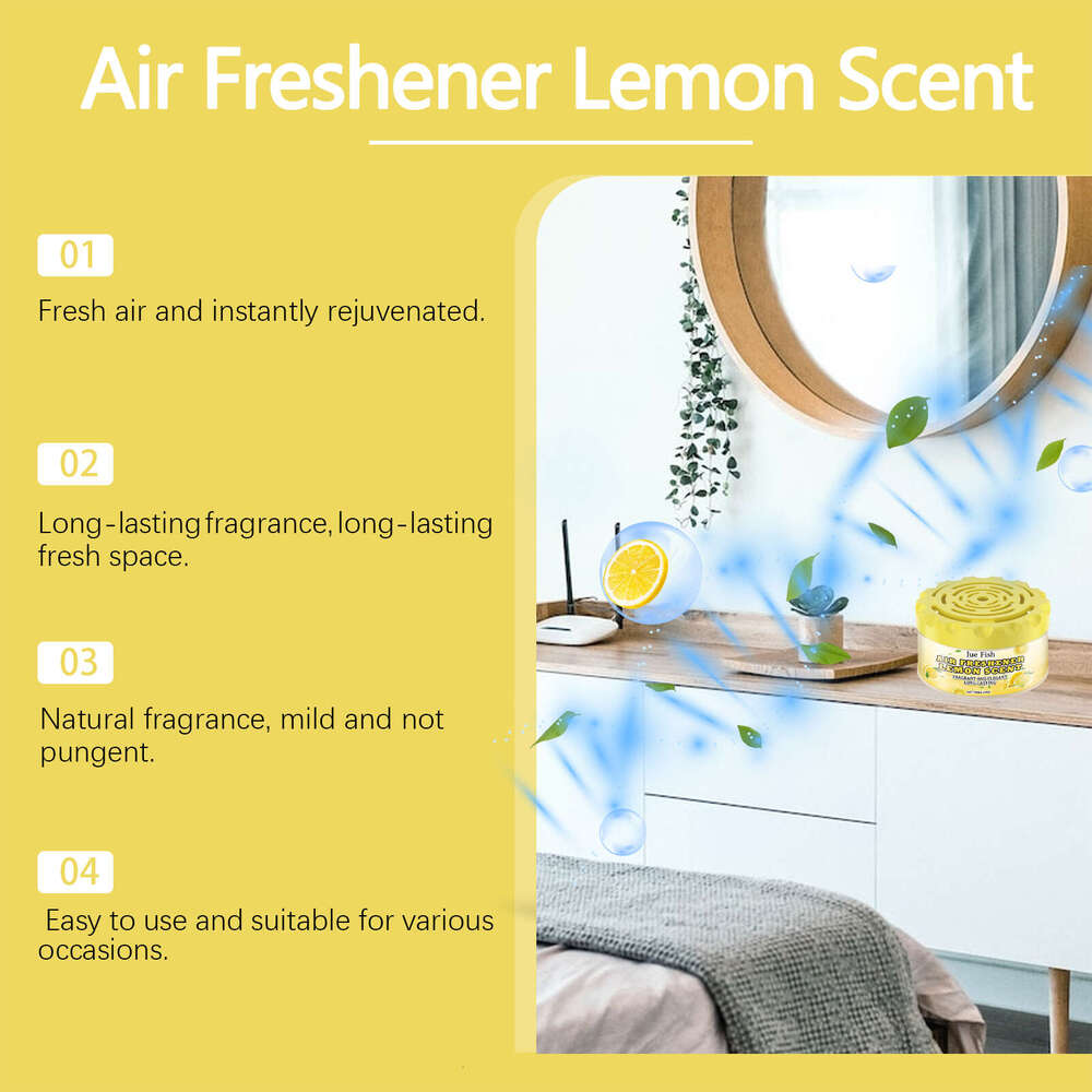 Fish Air Freshener Lemon Scent for Living Room Bedroom Bathroom Indoor Fresh Long-lasting Fragrance Deodorizer Odor Remover S260202