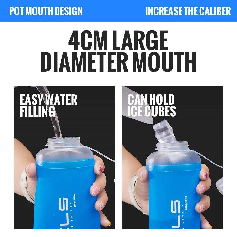 WRELS Soft Flask Folding Collapsible Bottle TPU BPA-Free for Running Hydration Bottles Water Bag Sports Flasks Z260202