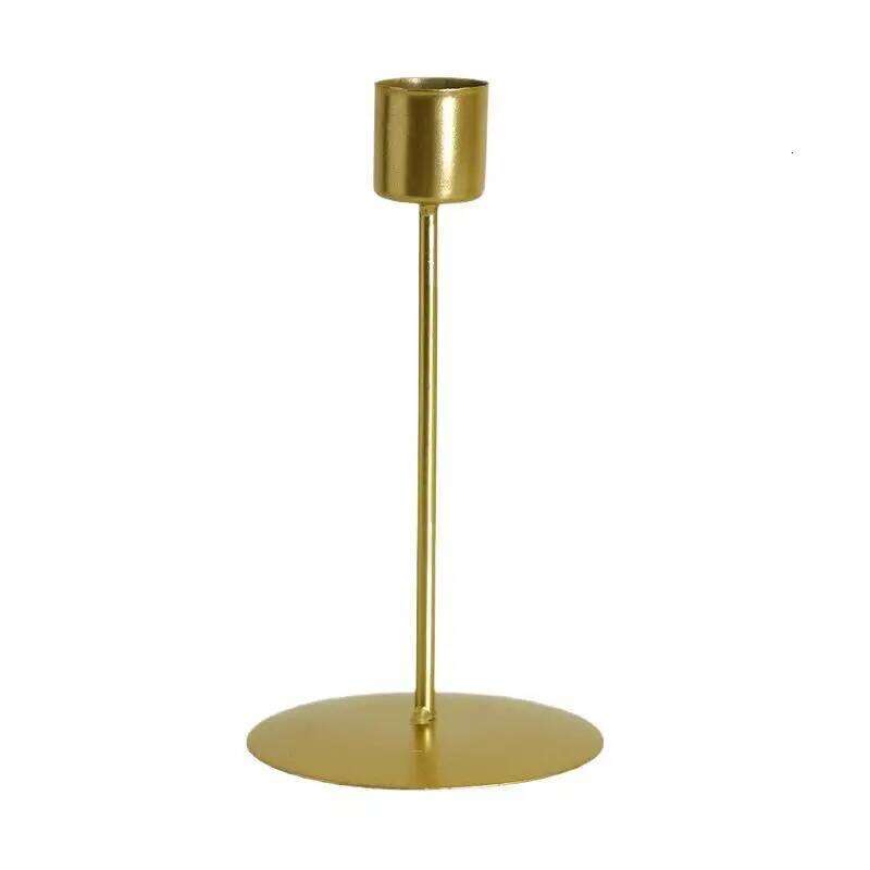 Chic Gold Metal Candle Holders, European Style Wedding Decorations for Living Room, Bar, Party Decor Y260131