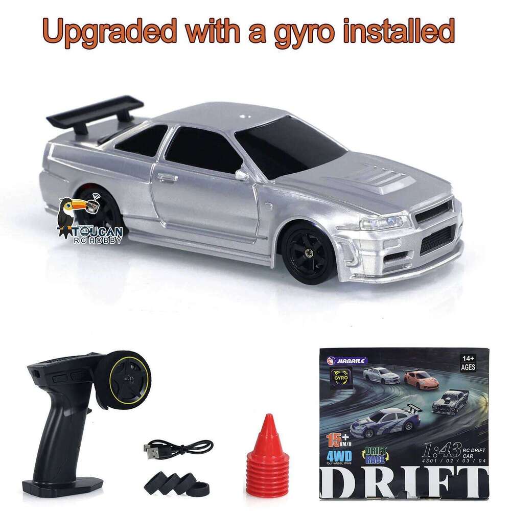 RTR RC Dift Race Car 1/43 Scale 4WD Gyro Four-wheel Drive Radio Control High Speed Model 2.4G Racing Drifting Cars Gifts Toys Y260131