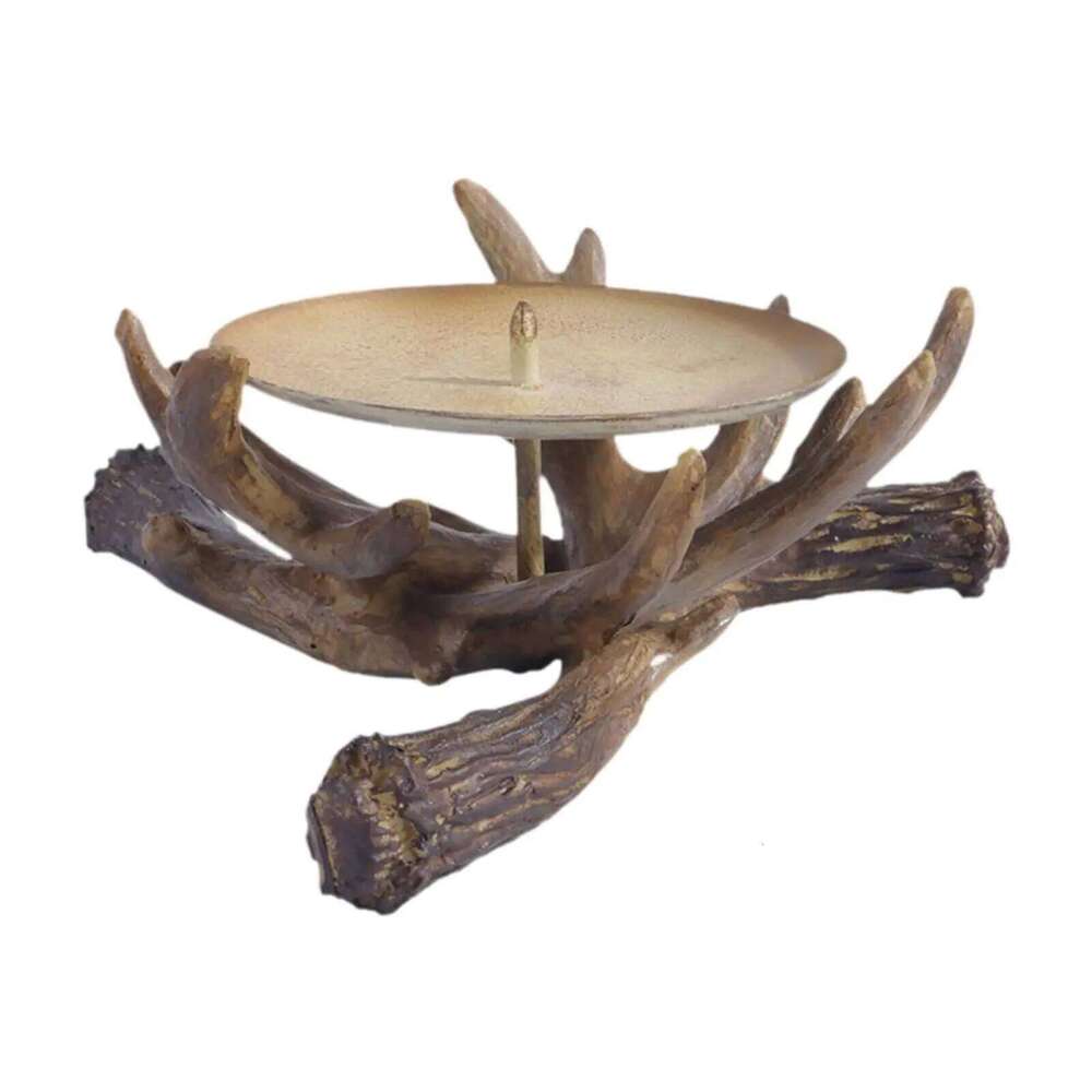 Resin Antler Candle Craft Rustic Candlestick Holder for Table Bedroom House Decor Desktop Ornament Y260131