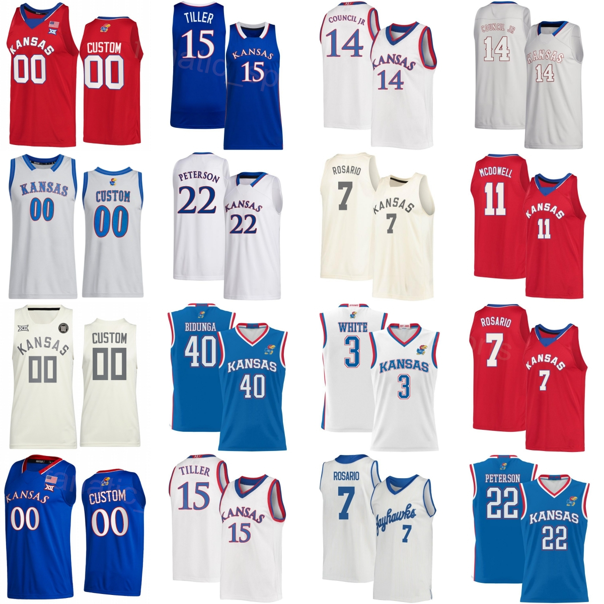 Printed College Basketball 11 Jamari McDowell Jerseys Woman Mans Kids 22 Darryn Peterson 3 Tre White 40 Flory Bidunga 14 Melvin Council Bryson Tiller University KJ