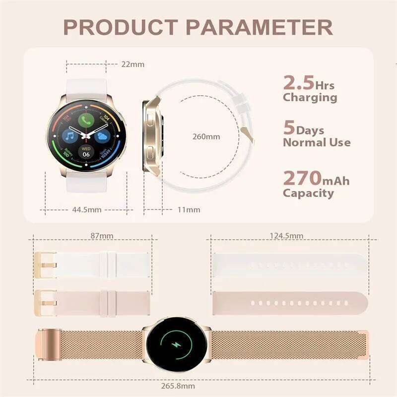 Smart Watch Women Answer/Make Call, Fitness Tracker for Android and iOS Phones Waterproof Smartwatch with 1.32" HD Full 26W0202