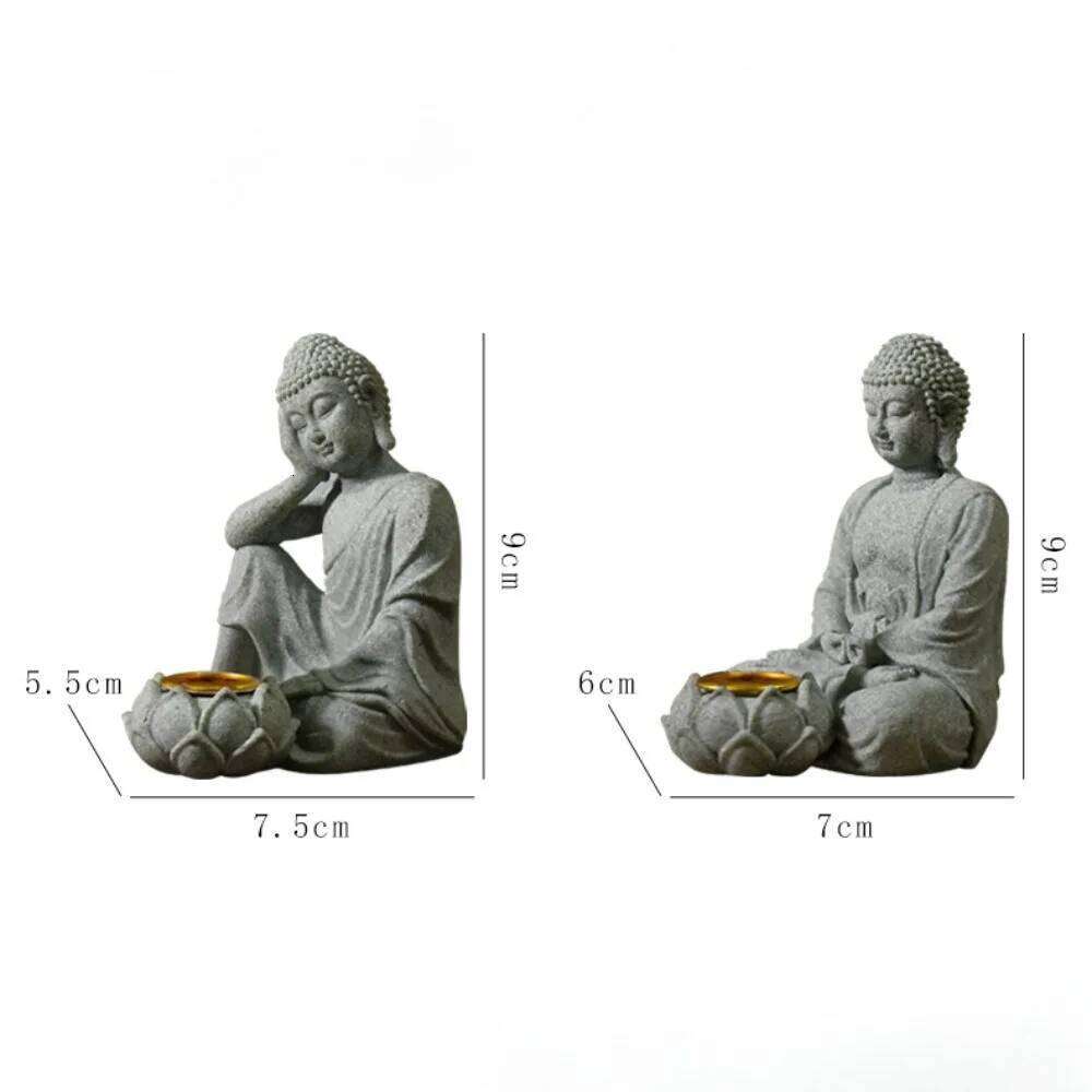 Zen Buddha Statue Incense Holder Home Decoration Candle Tea Light Holders Decor for Garden Patio Desk Porch Yard Art Ornaments Y260131