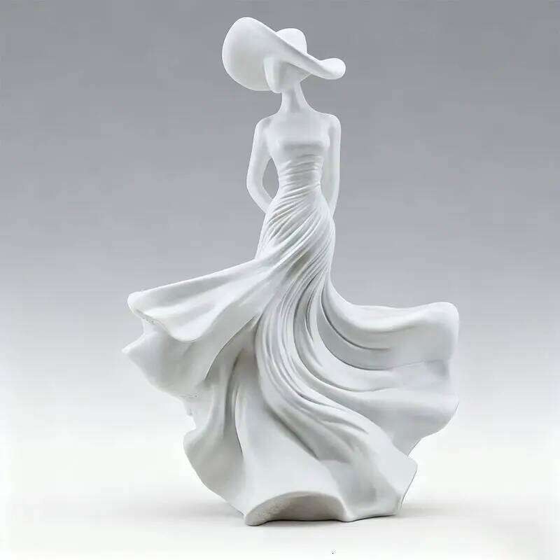 Creative Resin Figurine Sculpture Art White Human Small Statue Goddess Ornament for Living Room or Office Birthday Gift Y260202