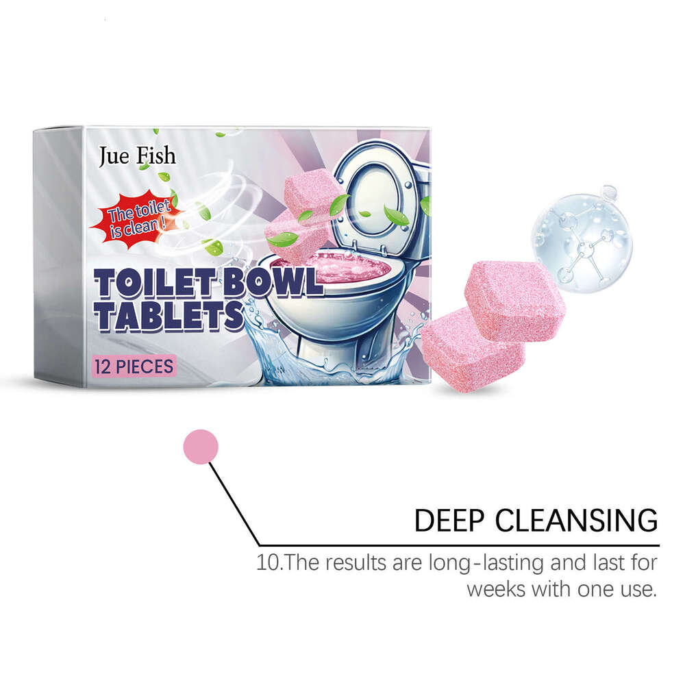 Jue-Fish Effervescent Fast Dissolving Toilet Bowl Deodorizing Descaling Stain Removal Cleaning Tablets S260202
