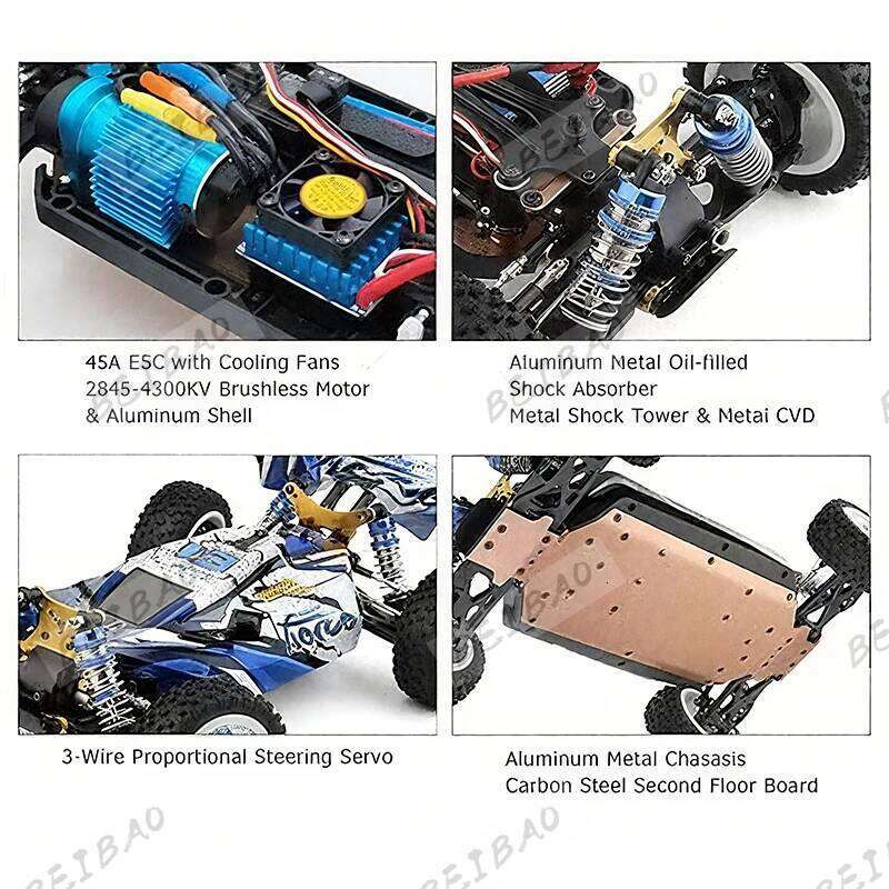 WLtoys 124017 V2 RC Car - Brushless Remote Control Vehicle 1:12 suitable for adults, RTR 4WD off-road drift vehicle Y260131