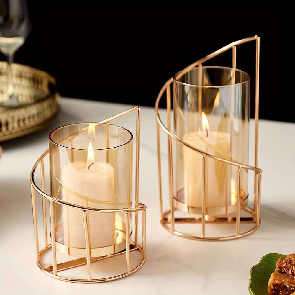 1Pcs Golden Metal Wire Candle Holder Home Decor and Table Centerpieces - Spiral Design for Tea Light Tree Candles Y260131