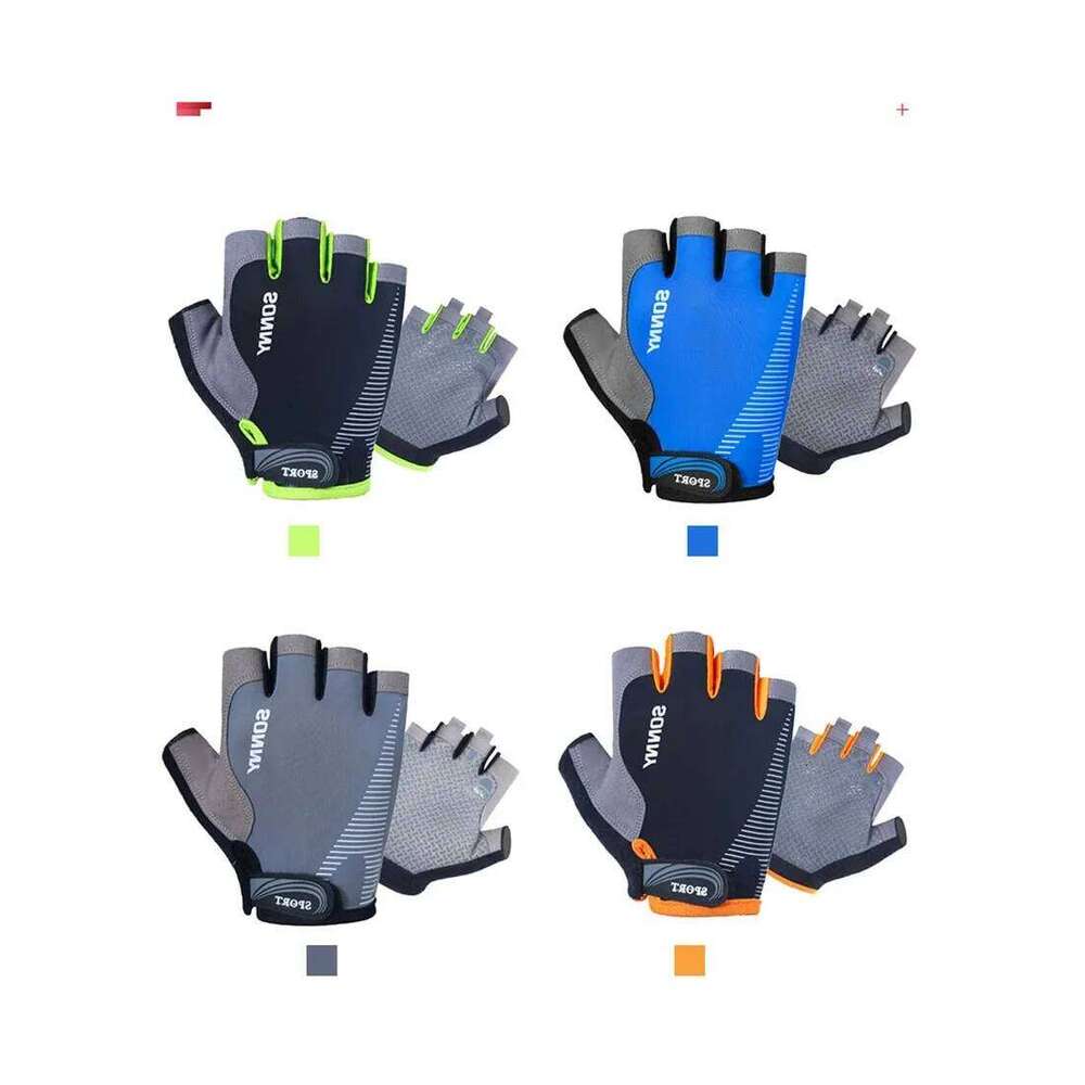 1Pair Half Finger Cycling Anti-slip Anti-sweat Gel Bicycle Riding Glove Shock Proof Road Mountain Bike Gloves for Men XJ260202