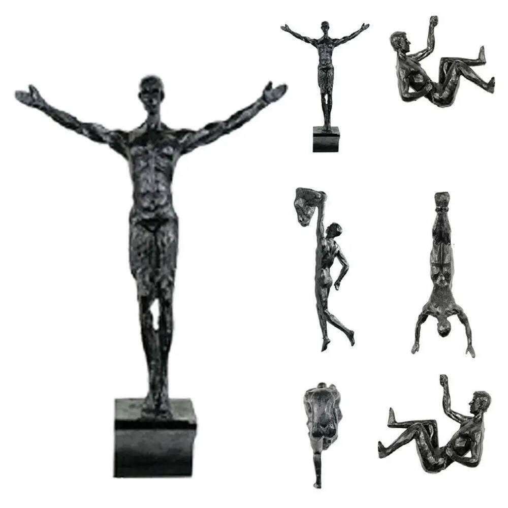Athlete Rock Climbing Man Resin Background Wall Hanging Decoration Sculpture Statue Figures Present Decor Retro New 2023 Y260202