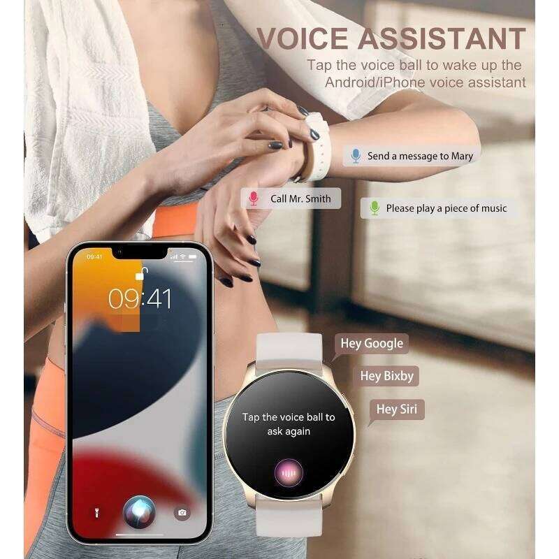 Smart Watch Women Answer/Make Call, Fitness Tracker for Android and iOS Phones Waterproof Smartwatch with 1.32" HD Full 26W0202